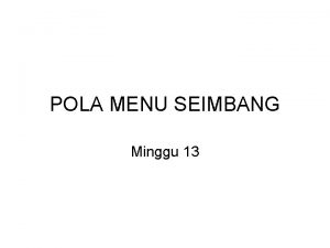 Pola menu