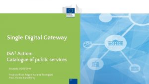 Single Digital Gateway ISA 2 Action Catalogue of