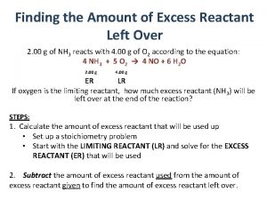 How to find amount of excess reactant left