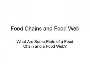 Parts of the food chain