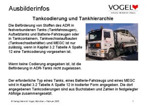 Ausbilderinfos Tankcodierung und Tankhierarchie Die Befrderung von Stoffen