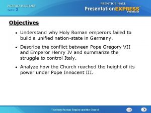 The holy roman empire and the church section 2
