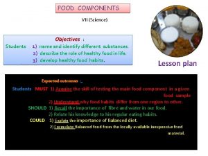 Components of food concept map