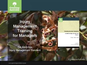 Injury Management Training for Managers GA WHS 004