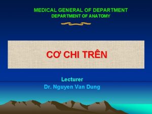 MEDICAL GENERAL OF DEPARTMENT OF ANATOMY C CHI