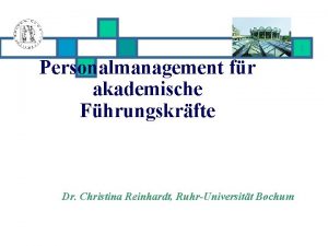 Ruhr-universität bochum christina reinhardt