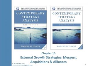 Chapter 15 External Growth Strategies Mergers Acquisitions Alliances