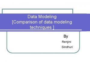 Data modeling techniques