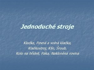 Jednoduchý kladkostroj