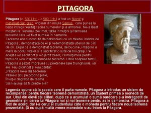 PITAGORA Pitagora c 580 Hr c 500 Hr