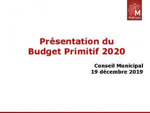 Prsentation du Budget Primitif 2020 Conseil Municipal 19