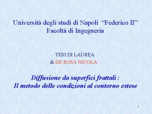 Universit degli studi di Napoli Federico II Facolt
