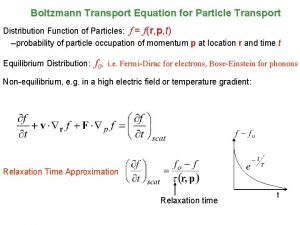 Boltzmann Transport Equation for Particle Transport Distribution Function