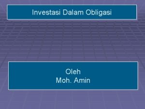 Investasi Dalam Obligasi Oleh Moh Amin Menentukan Harga