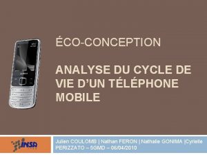 Cycle de vie du telephone