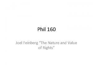 Joel feinberg the nature and value of rights