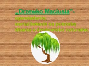 Opowiadanie drzewko maciusia