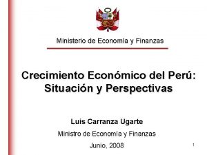 Ministerio de Economa y Finanzas Crecimiento Econmico del
