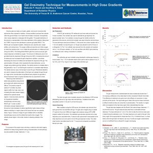 Gel Dosimetry Technique for Measurements in High Dose