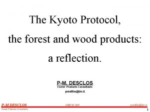 The Kyoto Protocol the forest and wood products