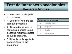 Test de Intereses vocacionales Herrera y Montes Contesta