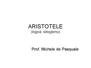 Sillogismo scientifico aristotele