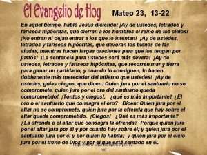 Mateo 23 13-22 reflexion