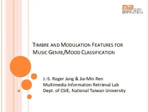 Timbre modulation