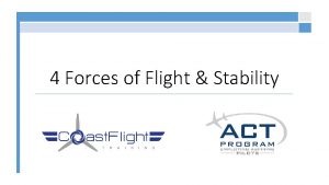 4 Forces of Flight Stability Forces Acting on