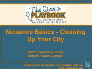 Nuisance Basics Cleaning Up Your City Mahlon Sorensen