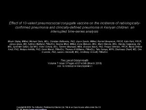 Effect of 10 valent pneumococcal conjugate vaccine on