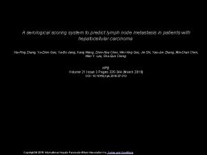 A serological scoring system to predict lymph node