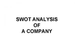 Swot analysis of tata company