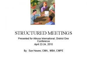 STRUCTURED MEETINGS Presented for Altrusa International District One