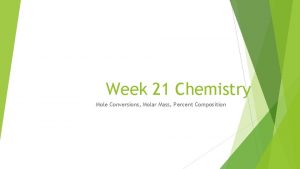 Week 21 Chemistry Mole Conversions Molar Mass Percent