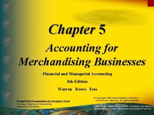 A chart of accounts for a merchandising business