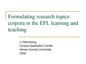 Efl research topics Efl research topics