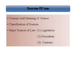 Sources of law