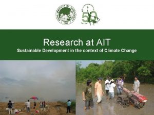 Research at AIT Sustainable Development in the context