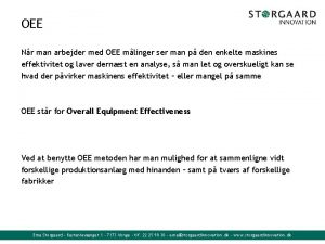 Oee beregning Oee beregning