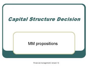 M&m propositions