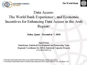 The World Bank Data Access The World Bank