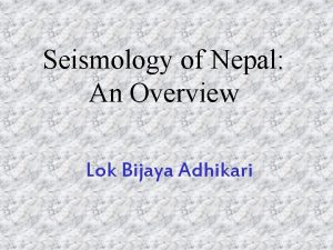 Seismology nepal