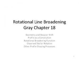 Rotational Line Broadening Gray Chapter 18 Geometry and