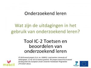 Tool onderzoekend leren