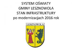 SYSTEM OWIATY GMINY LESZNOWOLA STAN INFRASTRUKTURY po modernizacjach