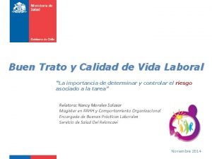 Buen Trato y Calidad de Vida Laboral La