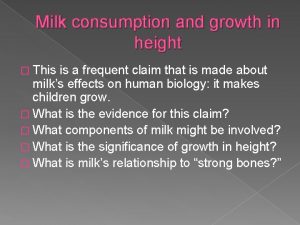 Milk consumption and height