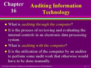 Auditing information technology Auditing information technology