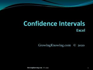 Confidence intervals excel